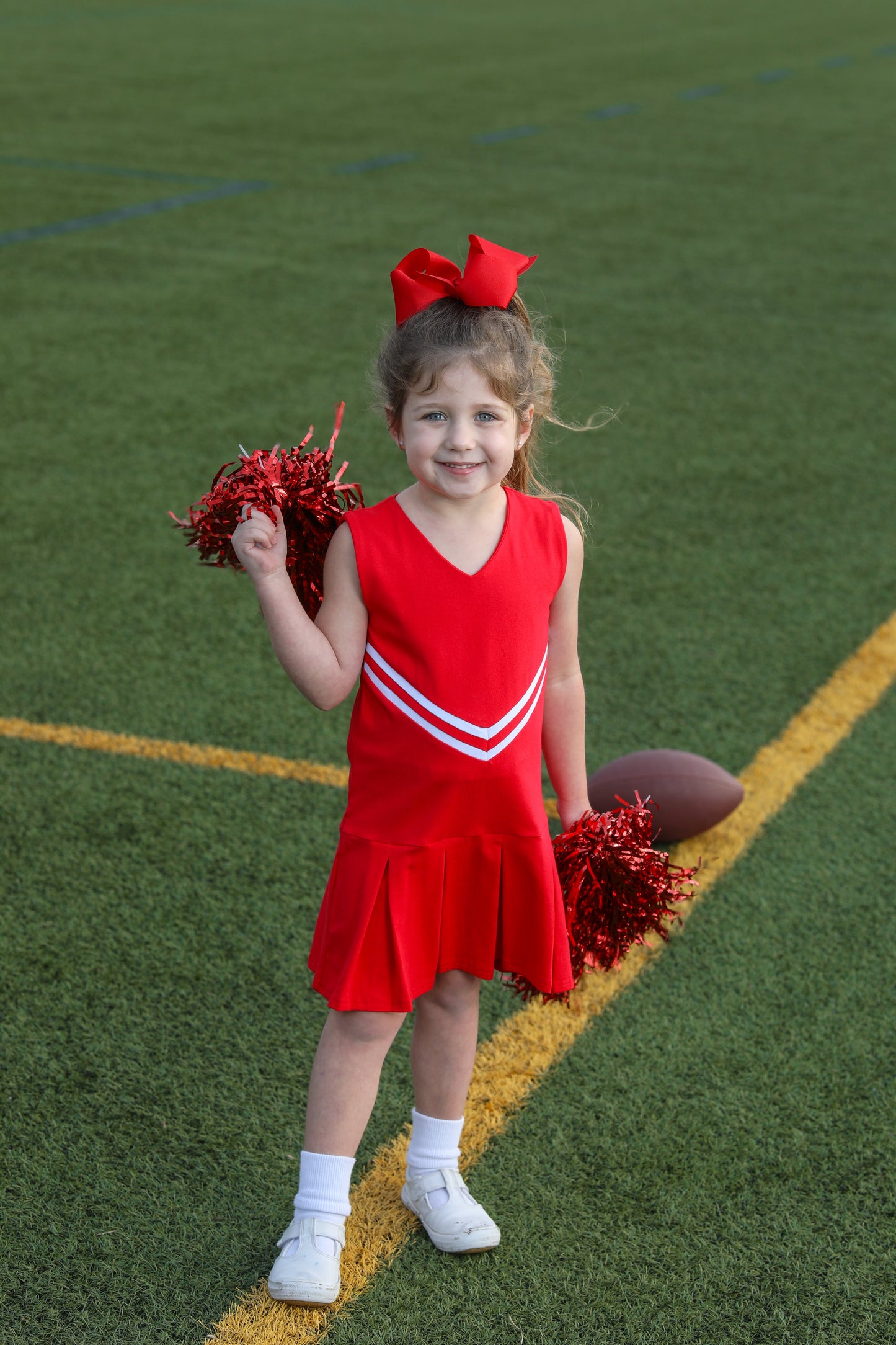 Trotter Street Kids Girls Football Cheer Uniform Dress - Red