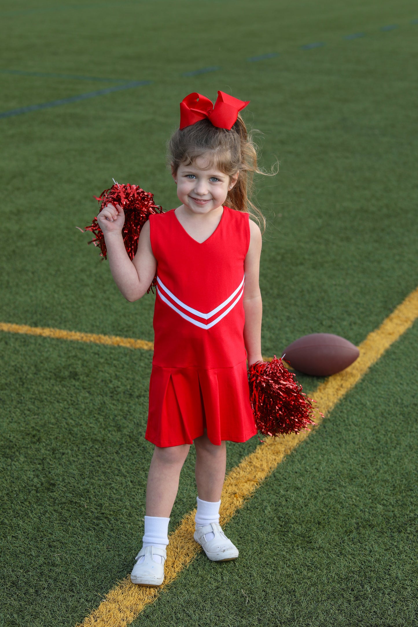 Trotter Street Kids Girls Football Cheer Uniform Dress - Red