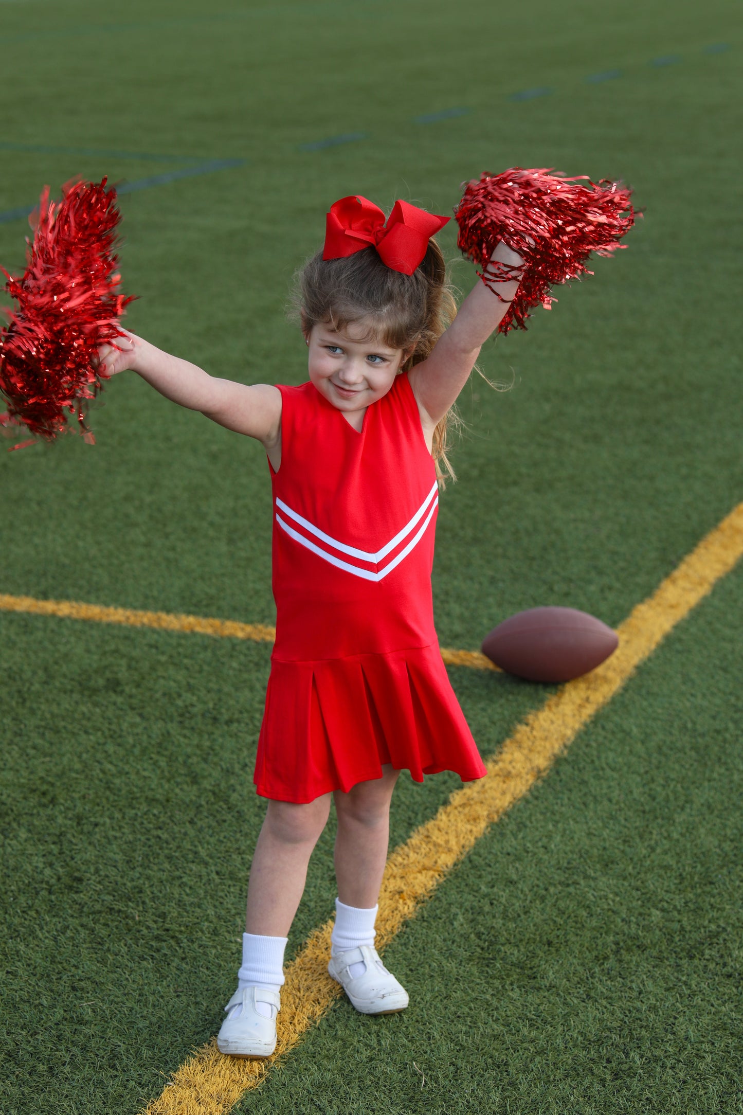 Trotter Street Kids Girls Football Cheer Uniform Dress - Red