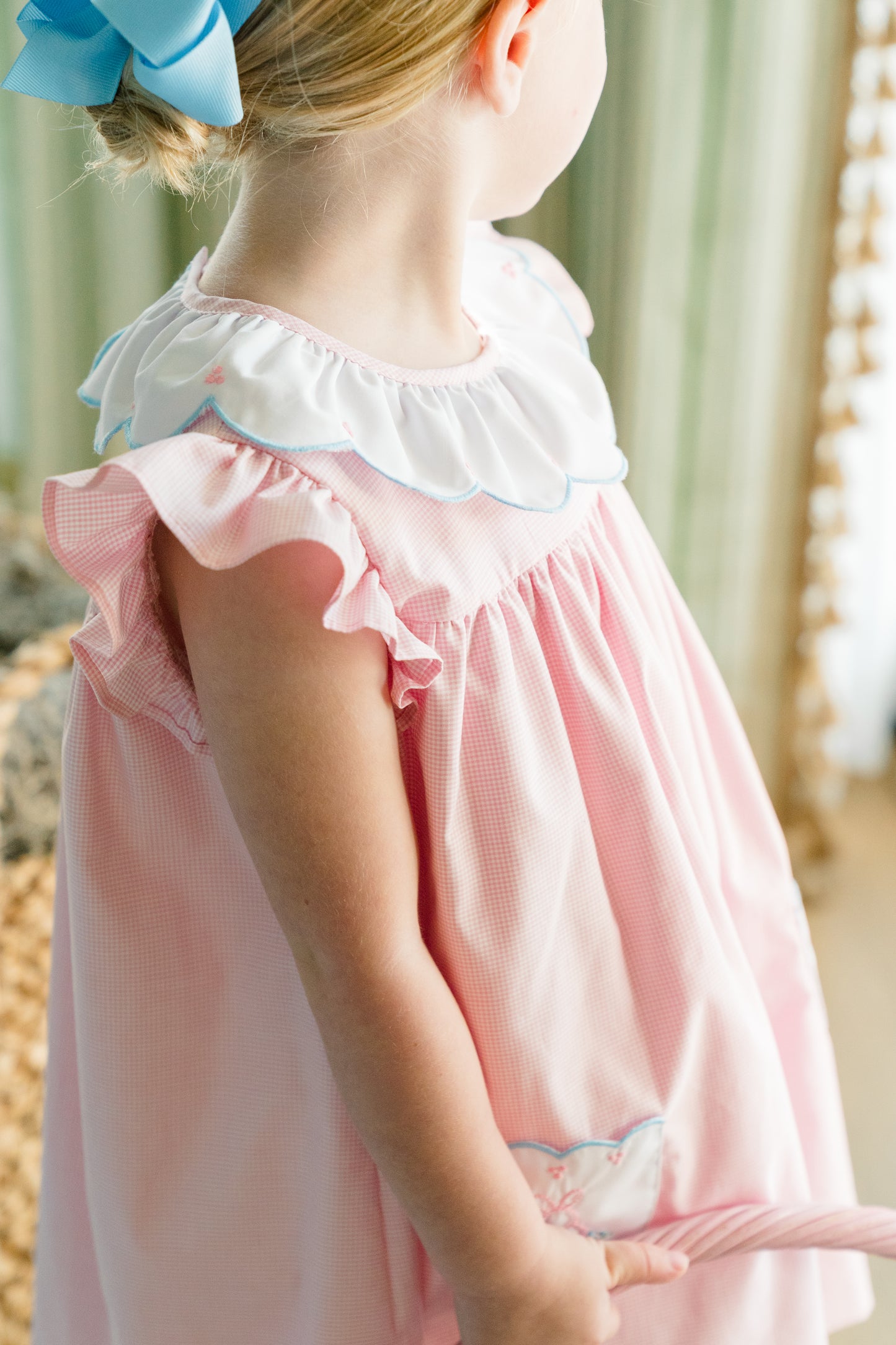 Proper Peony Girls Pink Clover Easter Bunny Dress - Pockets