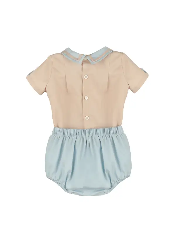 Sophie & Lucas Boys Oatmeal & Chambray Short Set