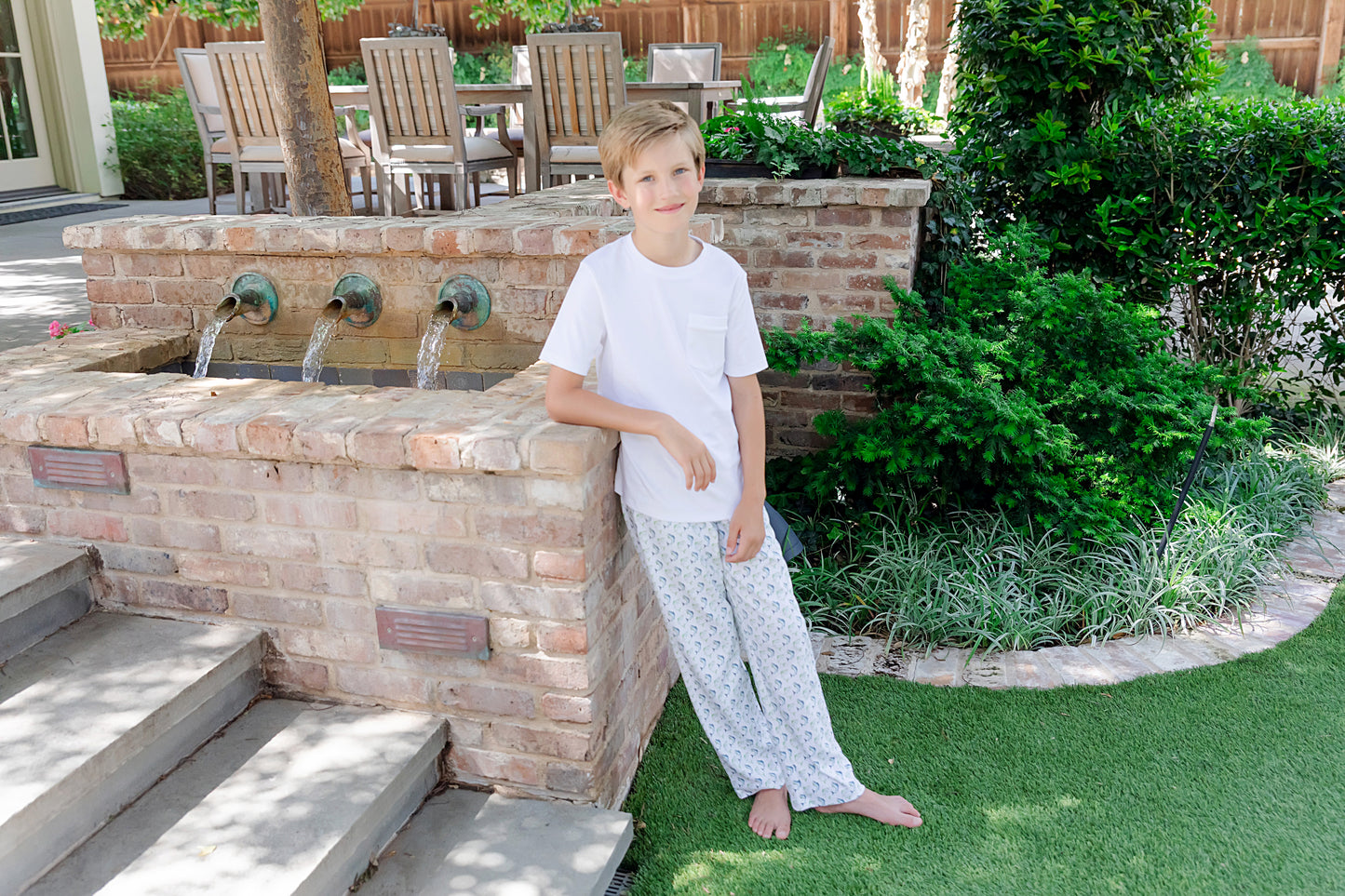 Lila & Hayes Boys Beckett Hang Out Lounge Pants - Jumping Trout Fish by Lila & Hayes