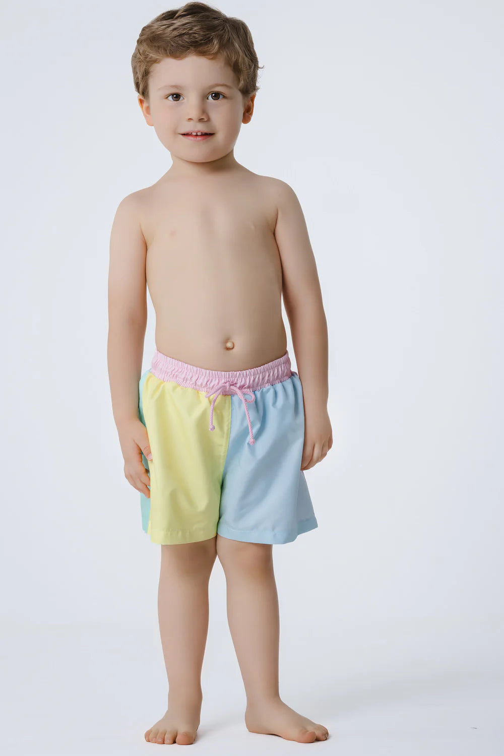 Sal & Pimenta Boys Swim Trunks - Dreamland Color Block - Pastels