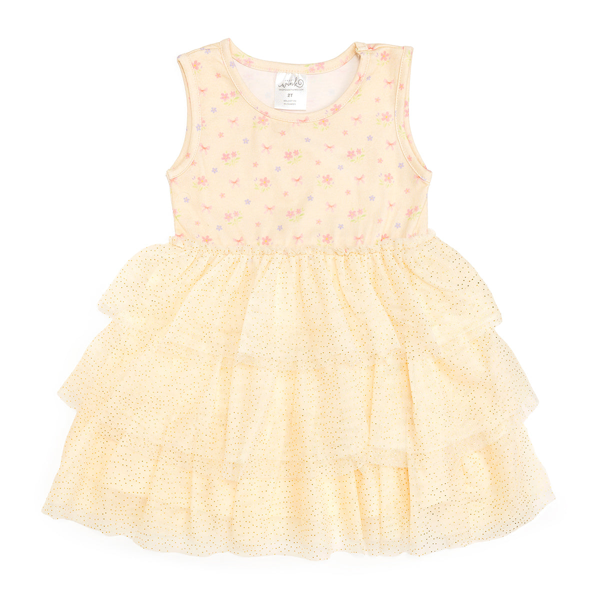 Sweet Wink Girls Spring Floral Tank Tutu Dress - Lemon Yellow by Sweet Wink