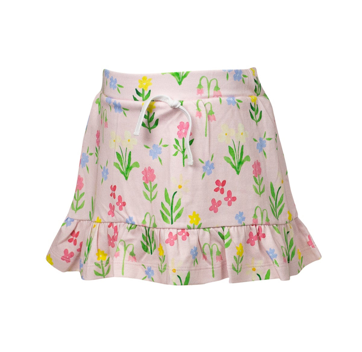Pre-Order: Proper Peony Pima Girls Pink English Garden Floral Ruffled Skort