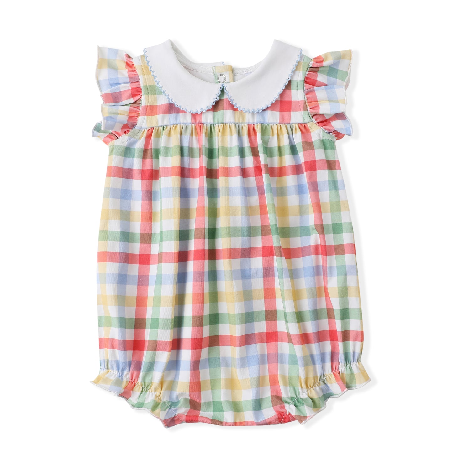 Swoon Baby Girls Colorful Rainbow Plaid Proper Bubble