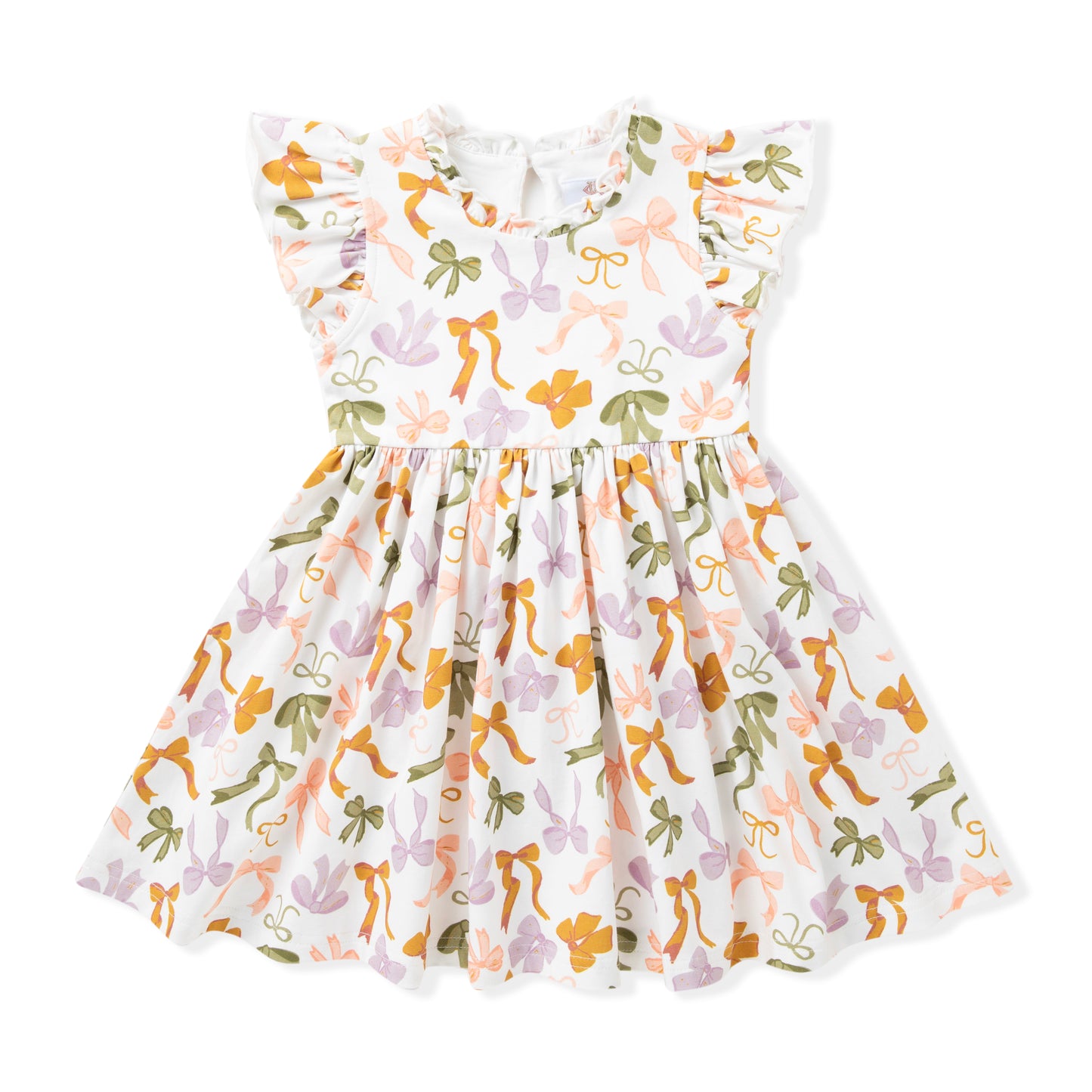Swoon Baby Girls Flutter Dress - Bows Print