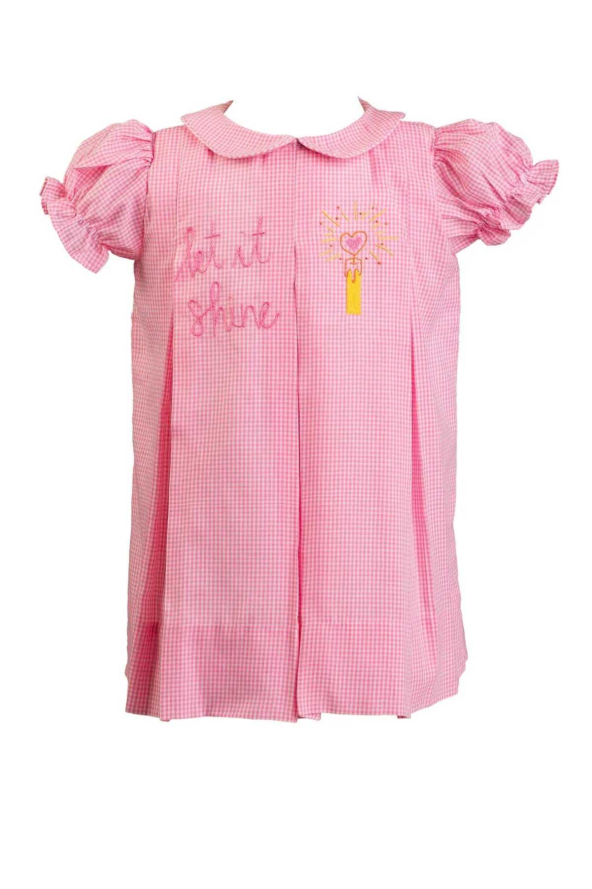 Proper Peony Girls Pink Check Let it Shine Dress