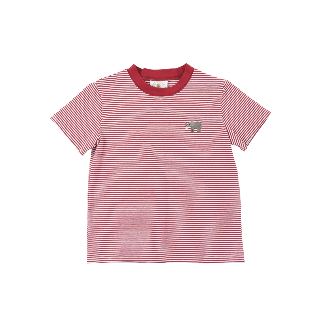 Cypress Row Boys Fan Zone Crew Tee Shirt - Dark Red - Crimson Tide Elephant