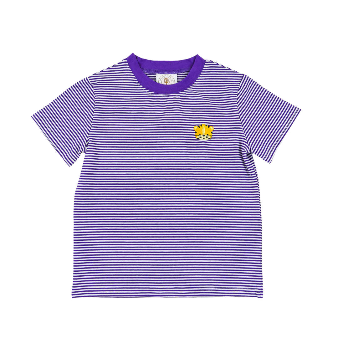Cypress Row Boys Fan Zone Crew Tee Shirt - Purple with Tiger - LSU