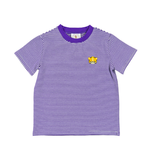 Cypress Row Boys Fan Zone Crew Tee Shirt - Purple with Tiger - LSU