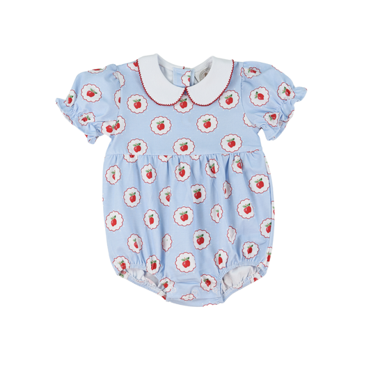 Cypress Row Baby Girls First Day of School Collins Classic Bubble - Apples Print