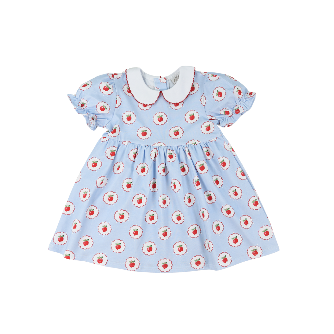 Cypress Row Girls First Day of School Collins Classic Dress - Apples Print