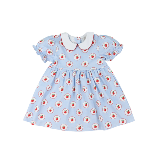 Cypress Row Girls First Day of School Collins Classic Dress - Apples Print