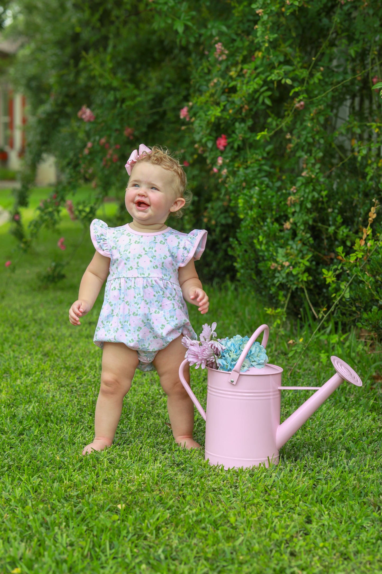 Trotter Street Kids Baby Girls Pink Floral Blossoms Bubble by Trotter Street Kids