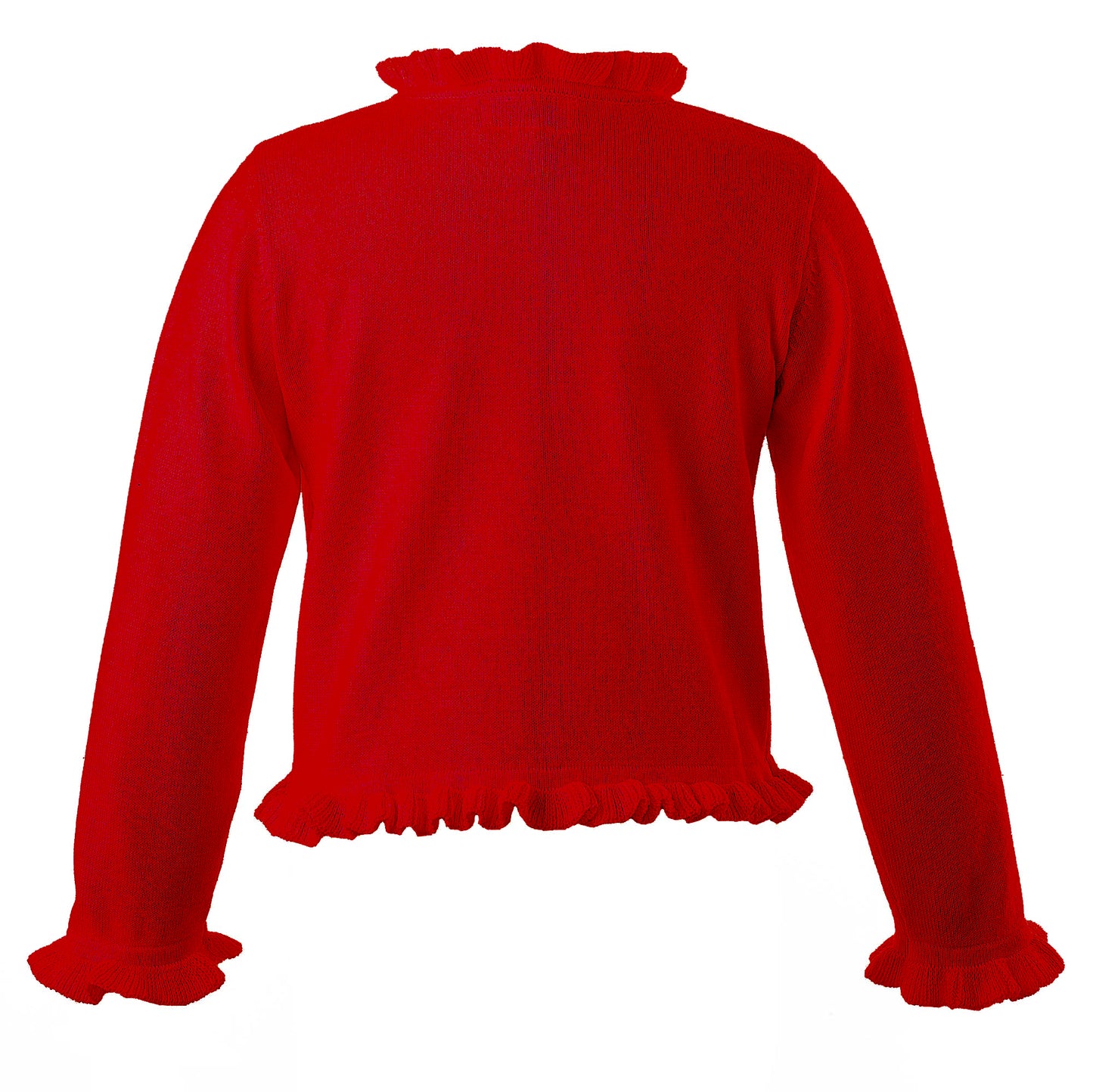 Rachel Riley London Girls Frill Cardigan Sweater - Red