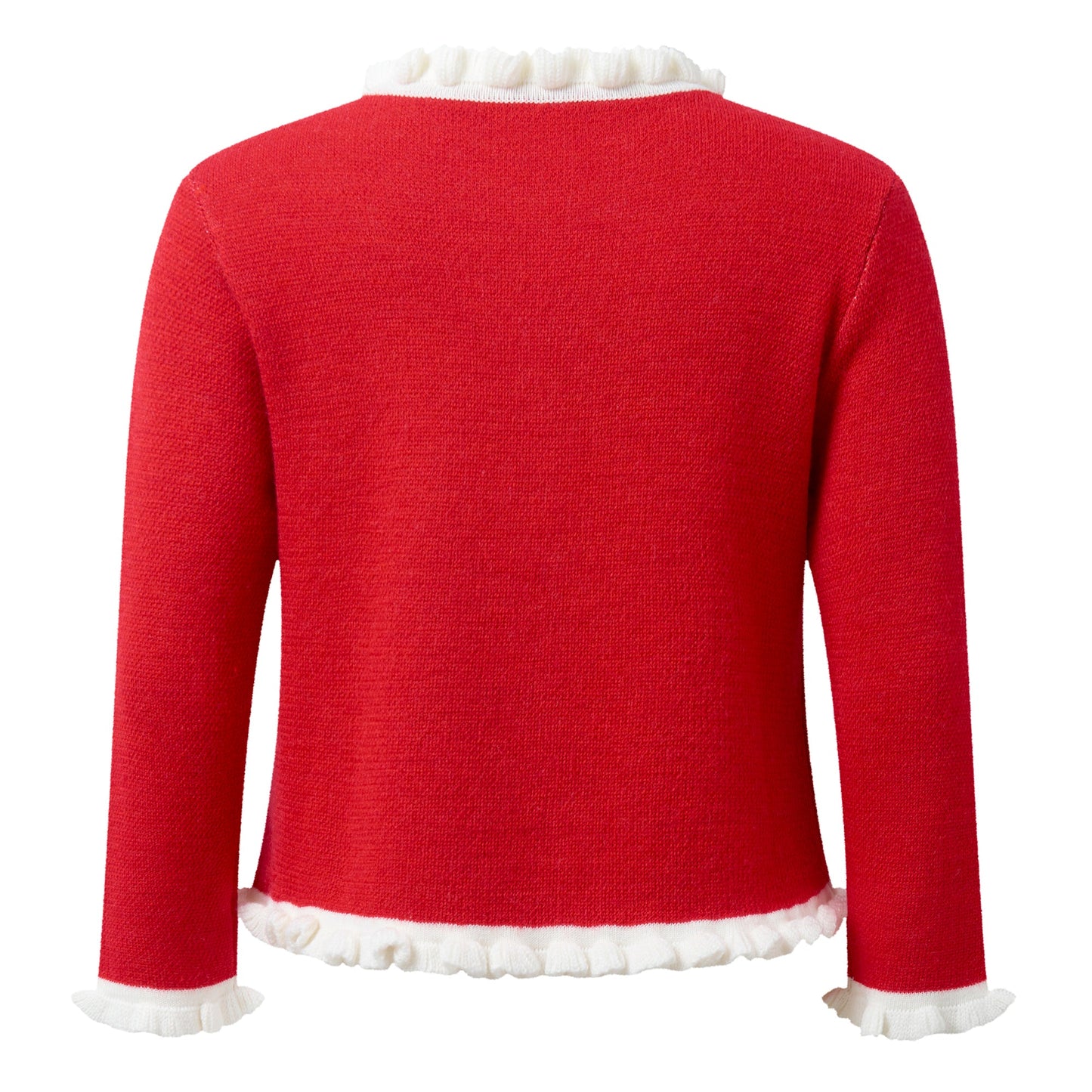 Rachel Riley London Girls Red Christmas Candy Cane Cardigan Sweater