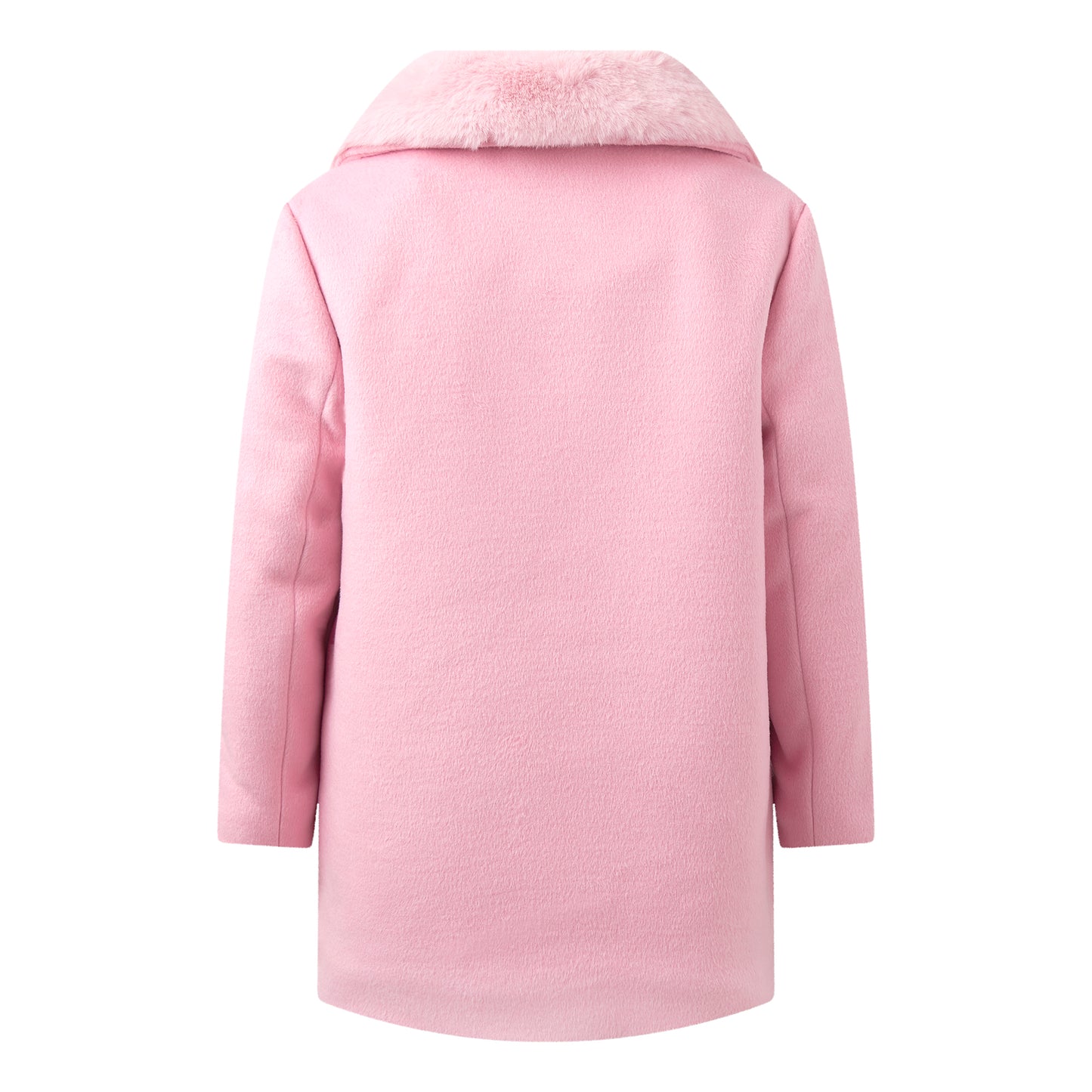 Rachel Riley London Girls Dress Coat - Pink with Faux Fur Collar by Rachel Riley