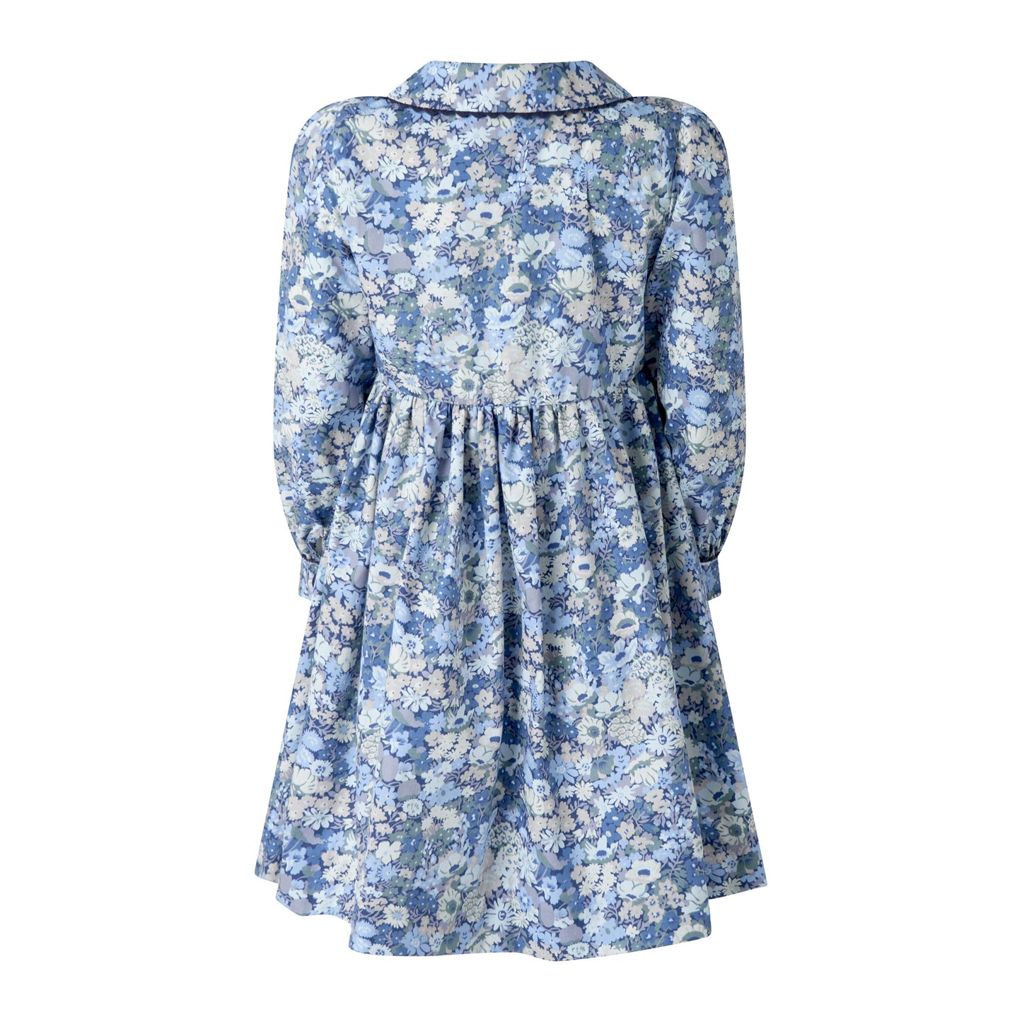 Rachel Riley London Girls Blue Floral Button-Front Dress by Rachel Riley
