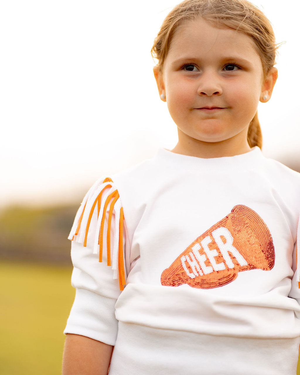 Yellow Lamb Girls Gameday Cheerleader Cheer Skirt Set - Orange