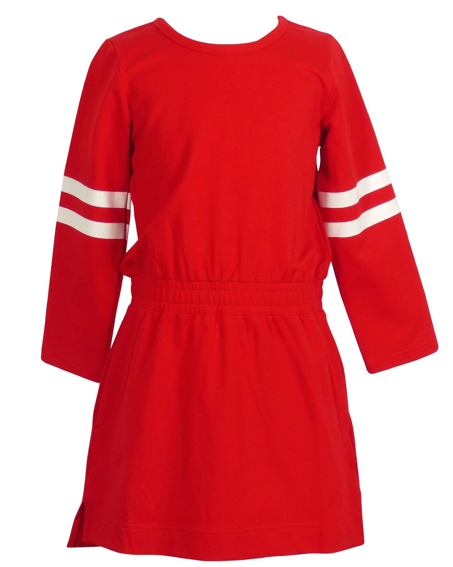 Yellow Lamb Girls Gameday Dress - Jersey Stripes - Red