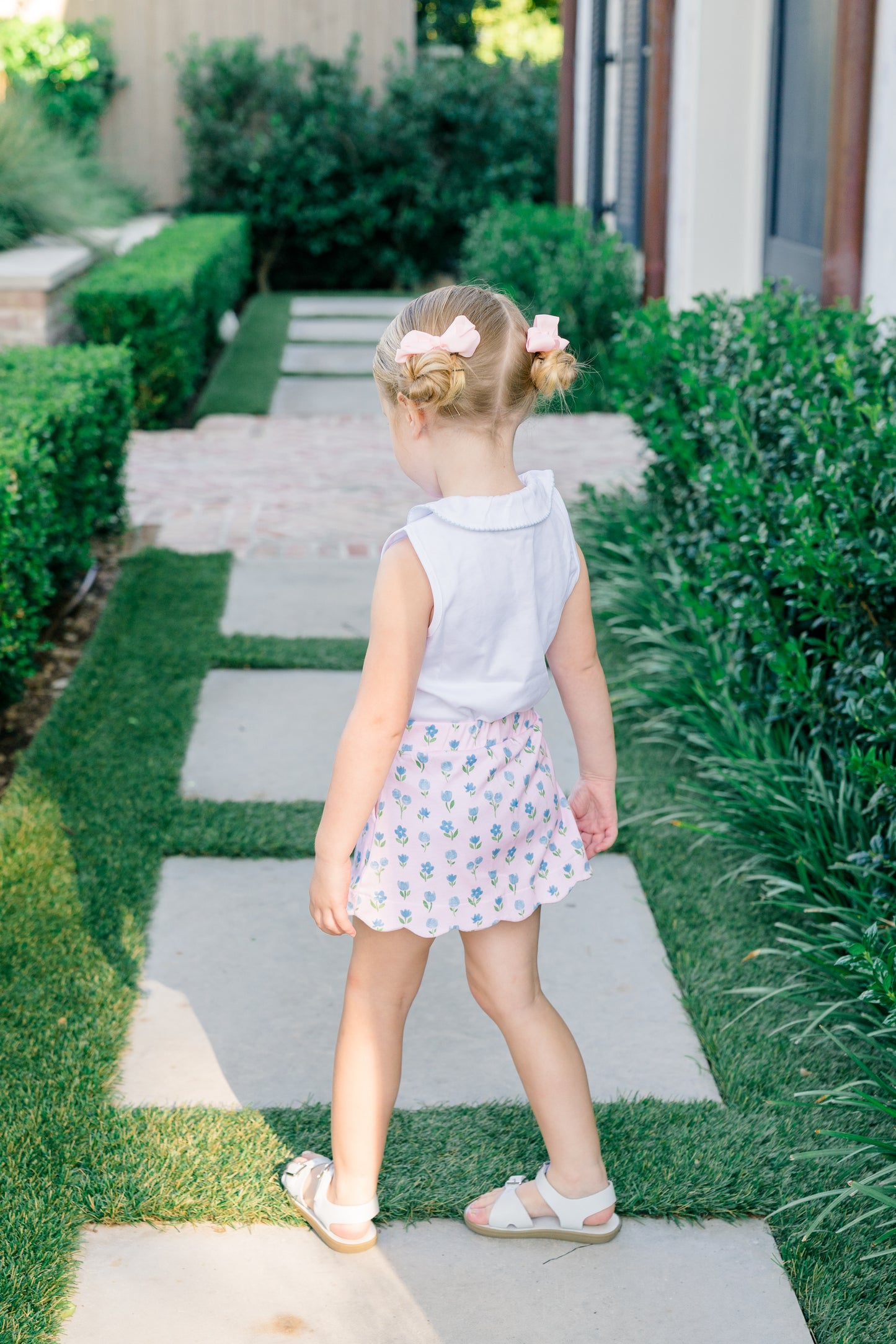 Proper Peony Pima Girls Pink Gardenia Scallop Skort by Proper Peony