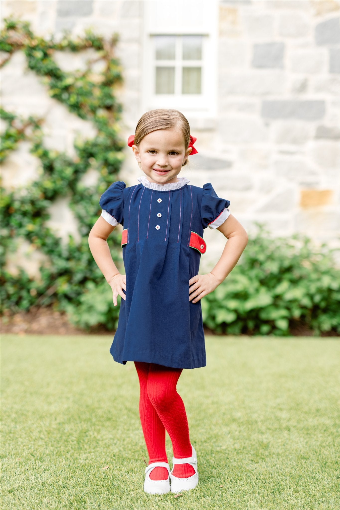 Proper Peony Girls Gianna Navy Blue Dress
