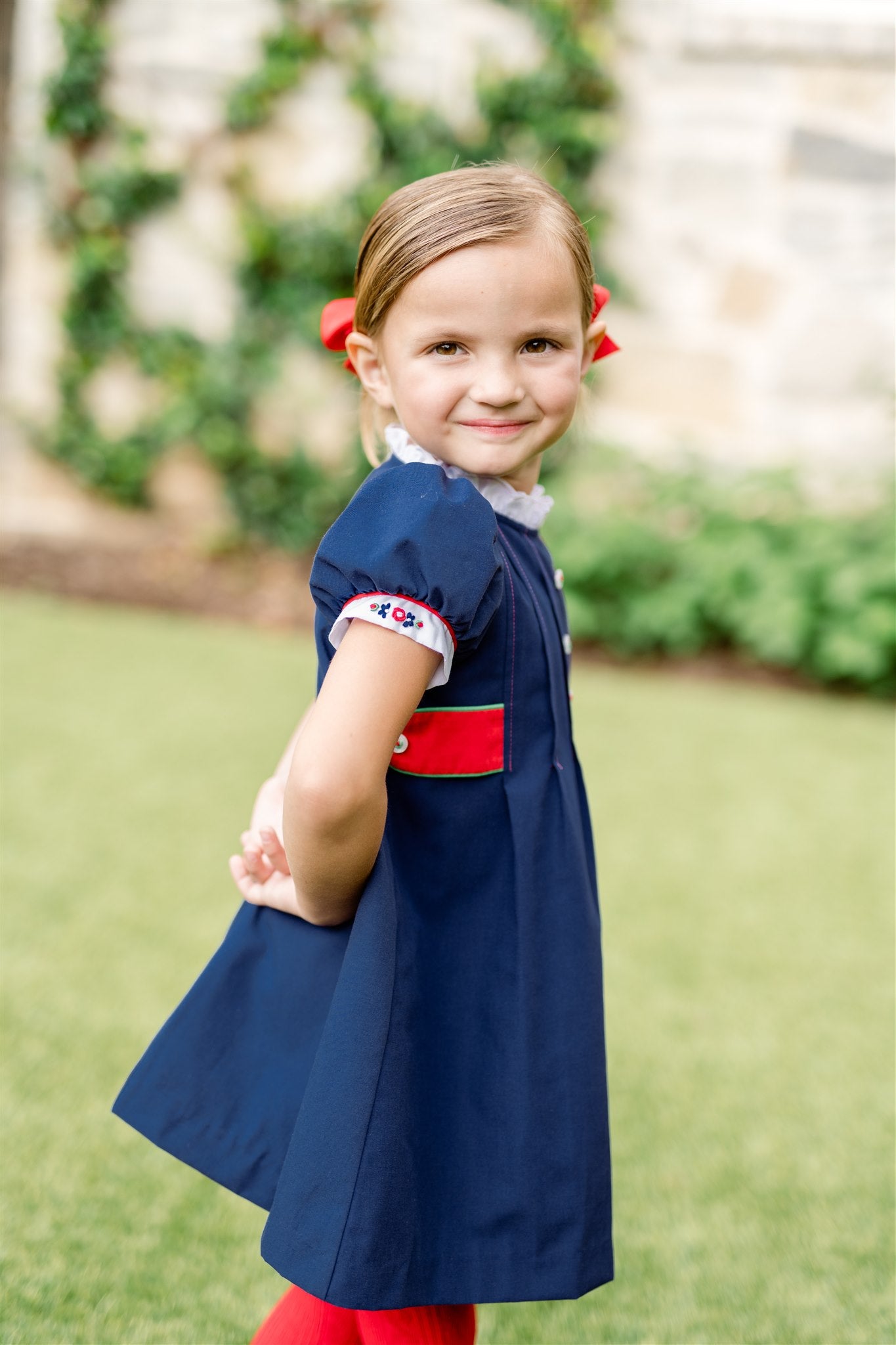 Proper Peony Girls Gianna Navy Blue Dress