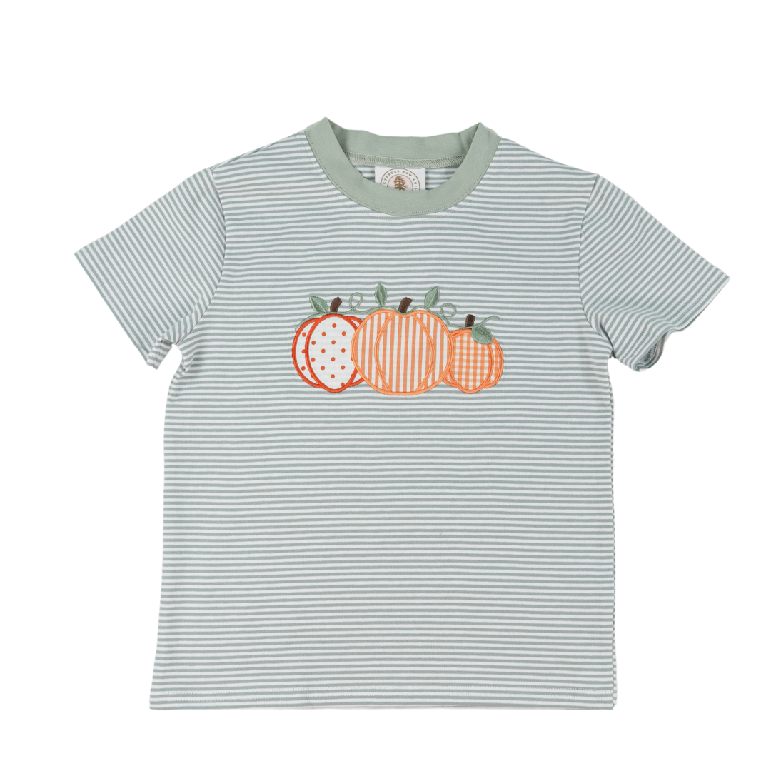 Cypress Row Boys Sage Green Harvest Pumpkin Trio Beau Tee Shirt
