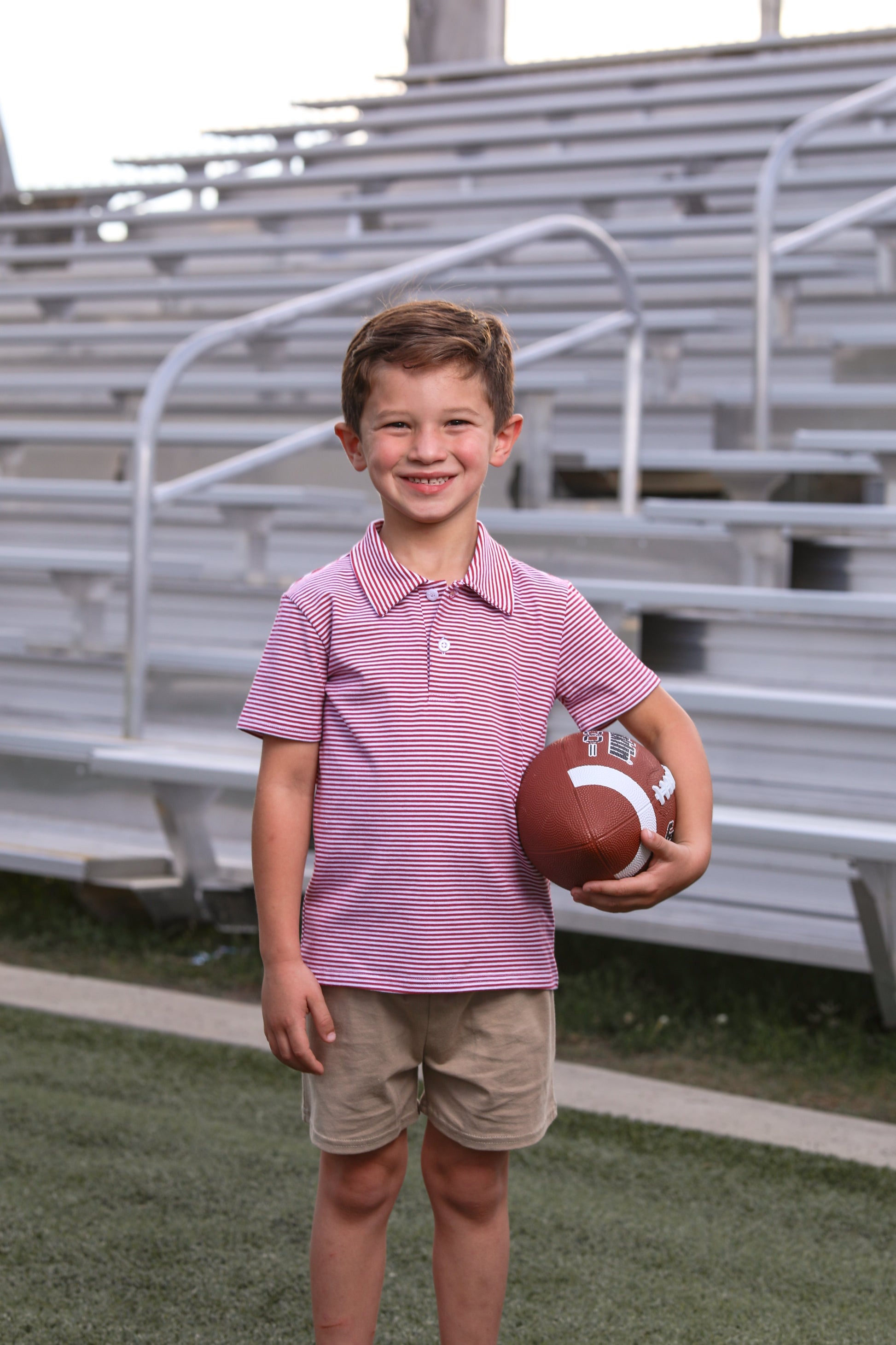 Itsy Bitsy Boys Striped Football Game Day Polo Shirt - Alabama Crimson Tide