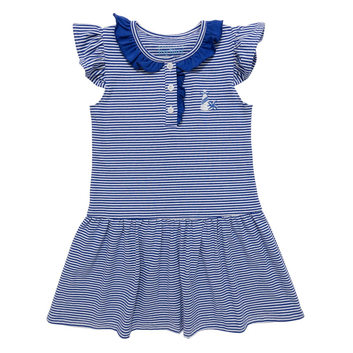 Itsy Bitsy Girls Striped Game Day Dress - Royal Blue 4 Itsy Bitsy Girls Striped Game Day Dress - Royal Blue 4