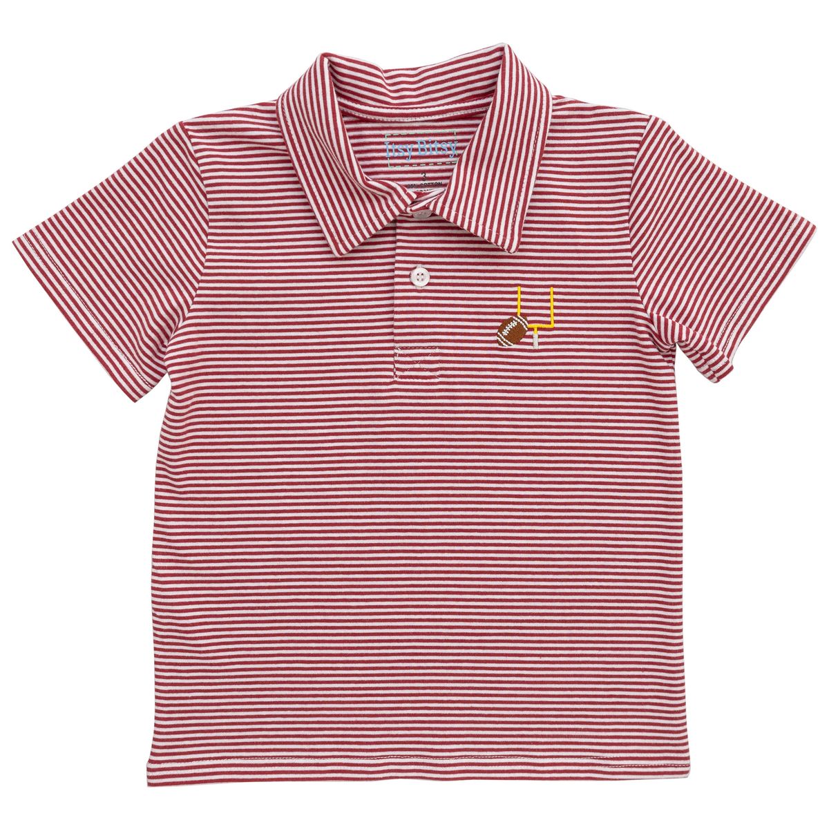 Itsy Bitsy Boys Striped Football Game Day Polo Shirt - Alabama Crimson Tide