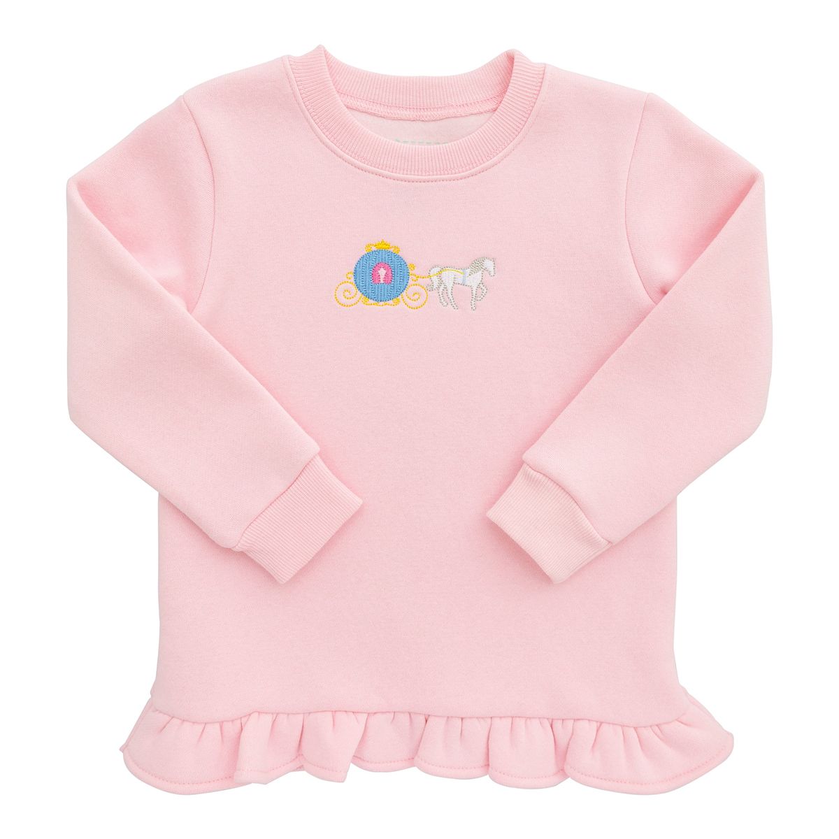 Itsy Bitsy Girls Pink Ruffle Pullover Top - Princess Carriage by Itsy Bitsy