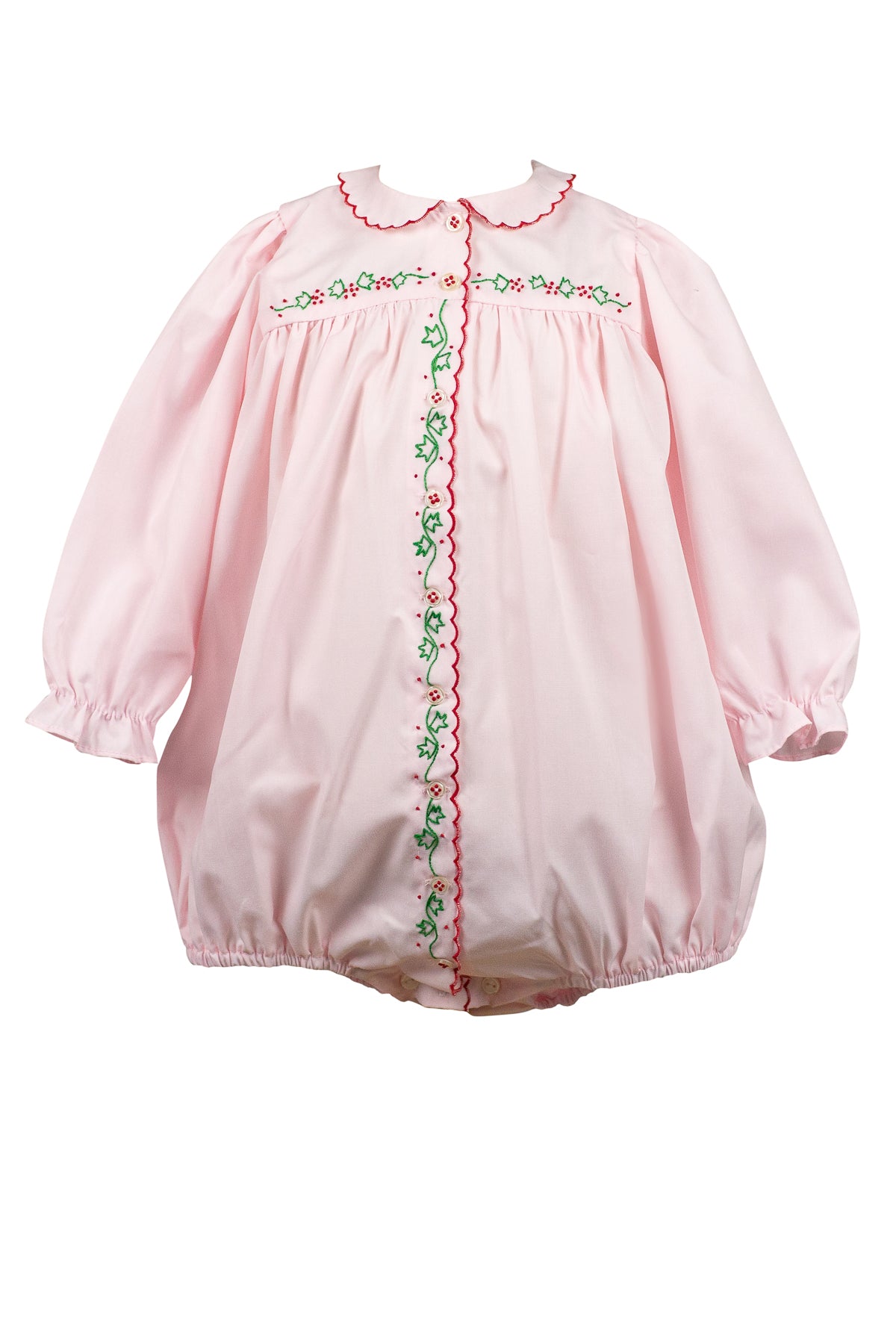 Proper Peony Baby Girls Pink Christmas Ivy Holly Bubble