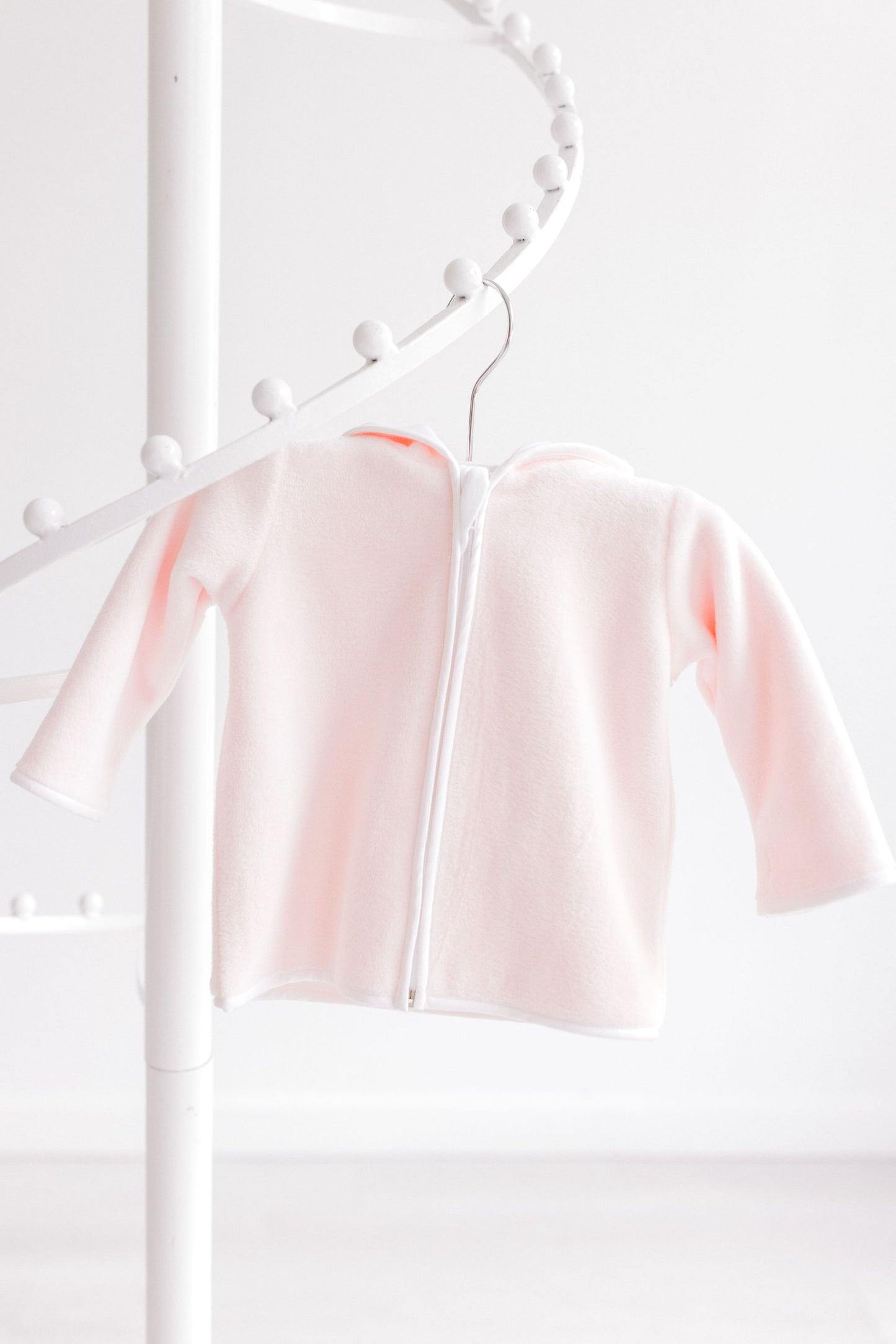 Terry Tots Girls Fleece Jacket with Hood - Light Pink