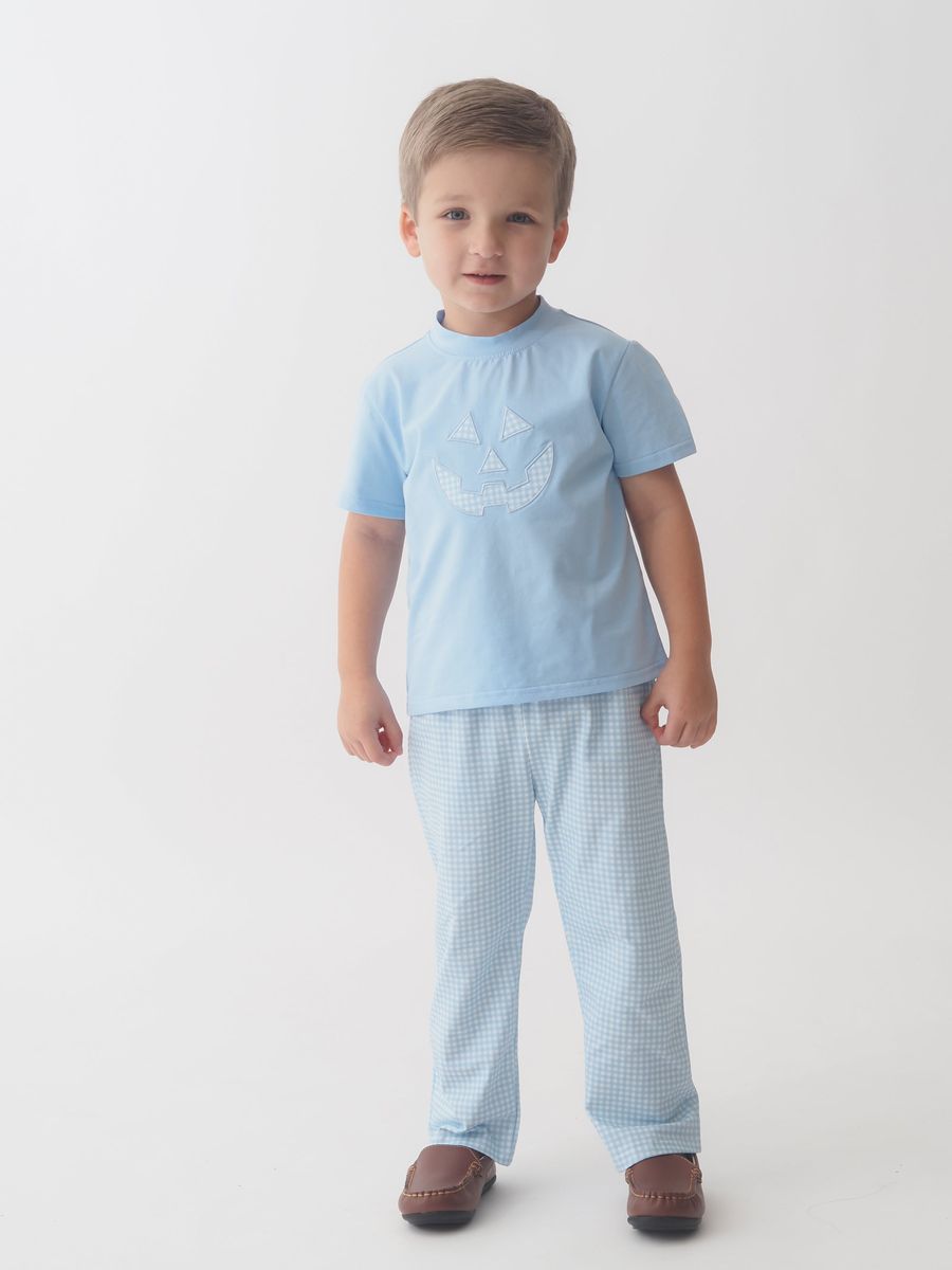 Cypress Row Boys Blue Jack O Lantern Face Pants Set