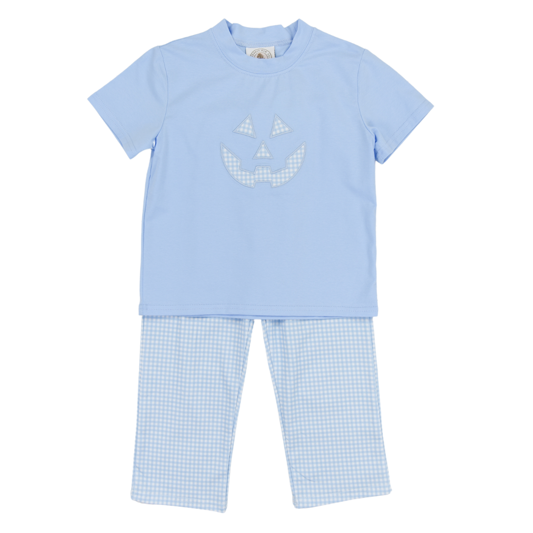 Cypress Row Boys Blue Jack O Lantern Face Pants Set