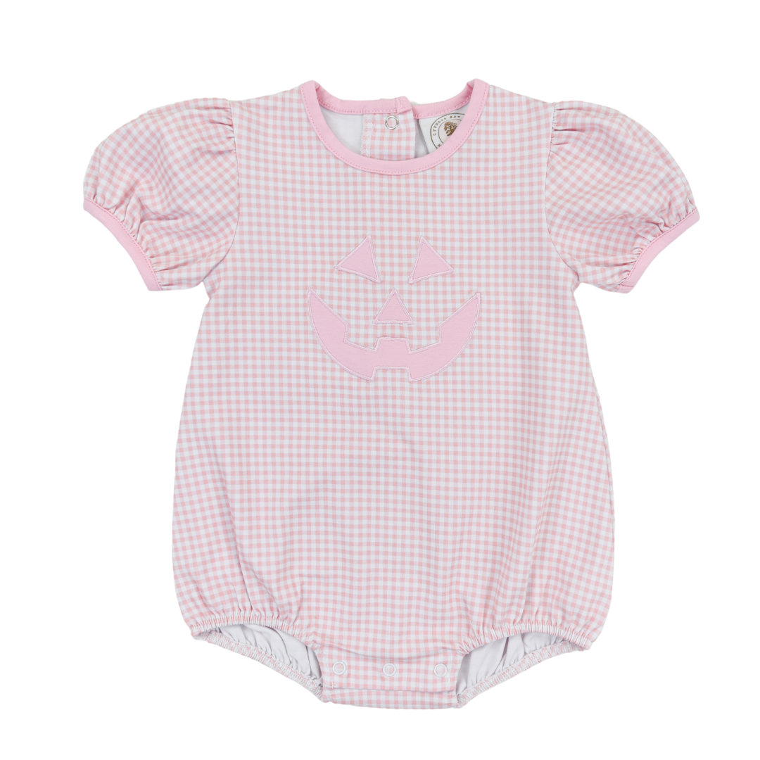 Cypress Row Baby Girls Pink Jack O Lantern Face Bubble