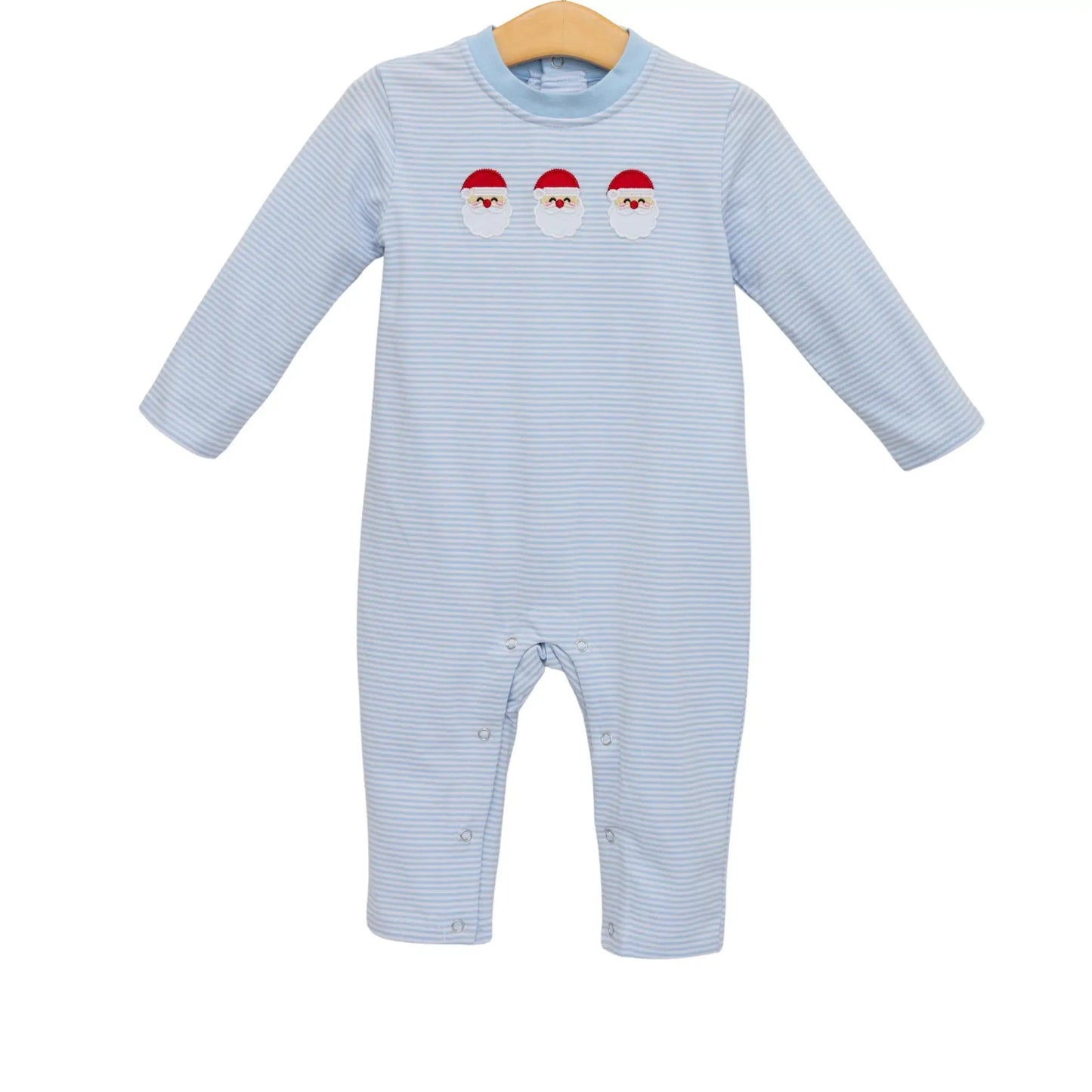 Trotter Street Kids Boys Blue Santa Trio Romper by Trotter Street Kids