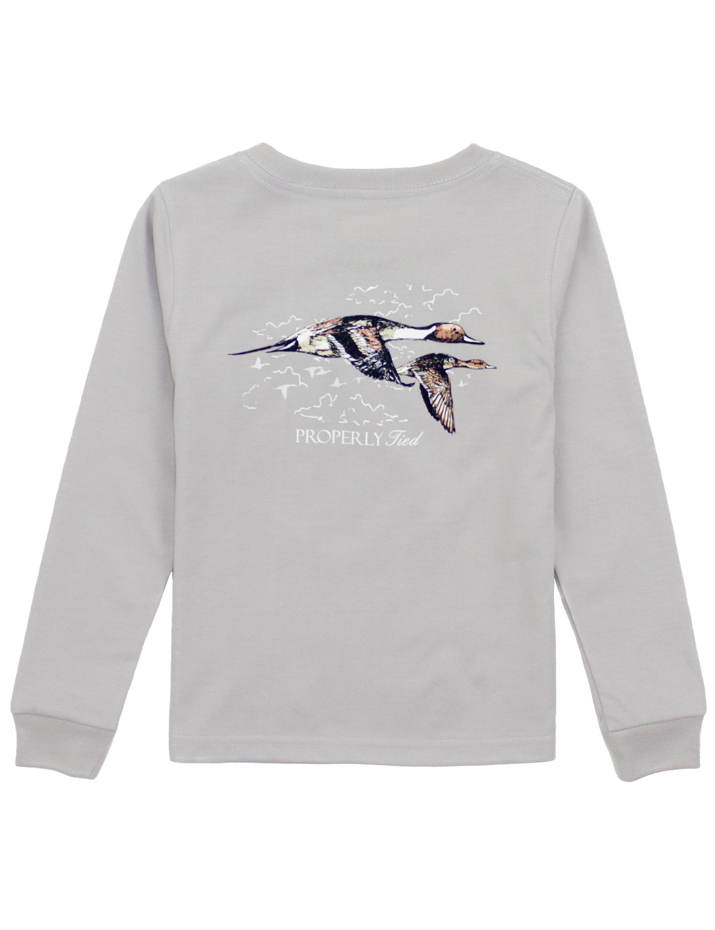 Properly Tied Boys Long Sleeved Shirt - Pintails on Ice Grey