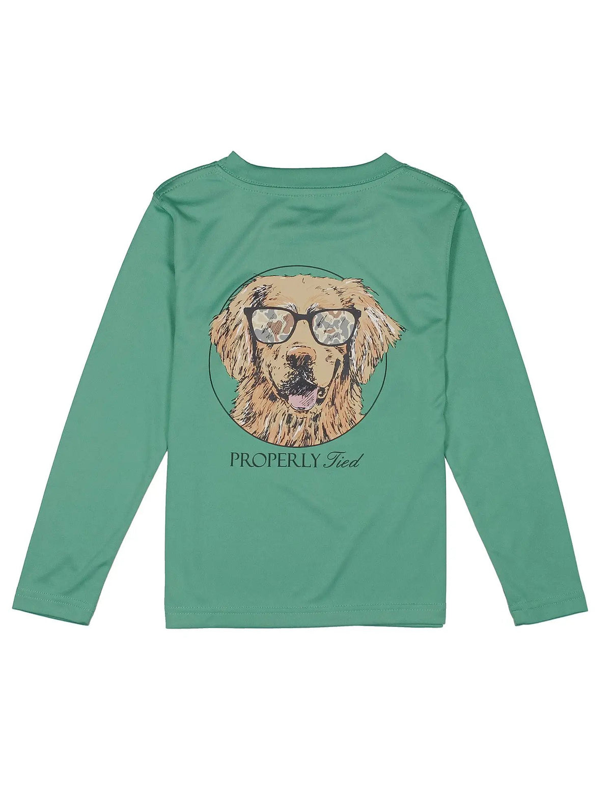 Properly Tied Boys Performance Tee Shirt - Camo Dog Companion on Ivy Green by Properly Tied