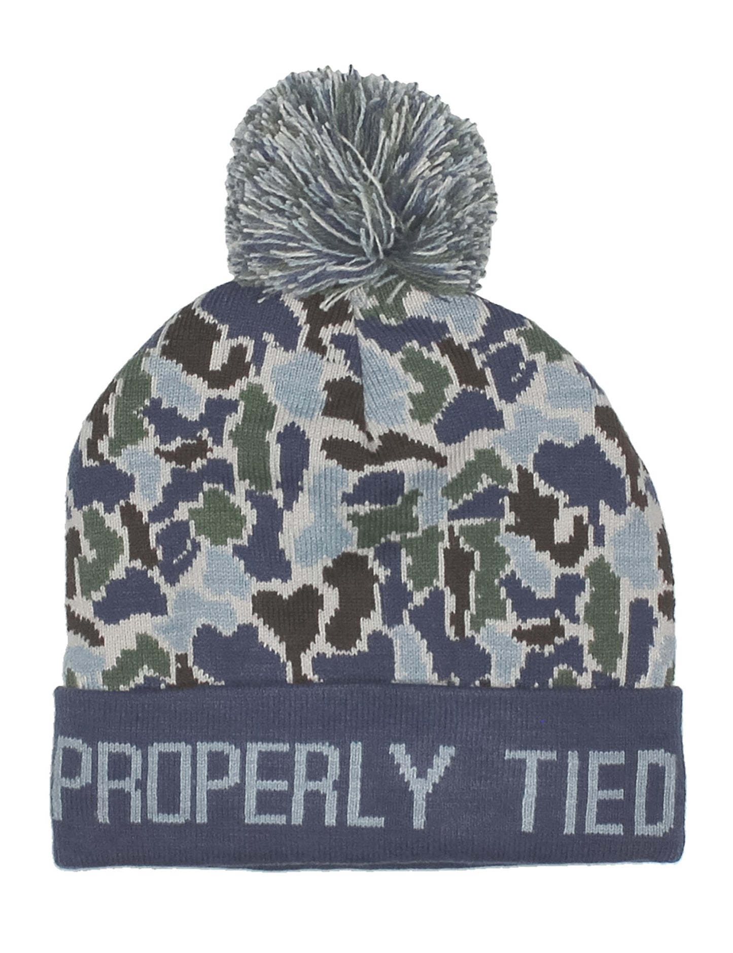 Properly Tied Boys Breck Beanie Hat - Blue Terra Camo