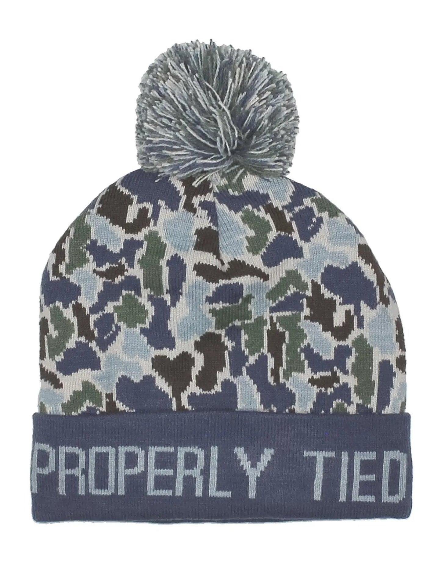 Properly Tied Boys Breck Beanie Hat - Blue Terra Camo