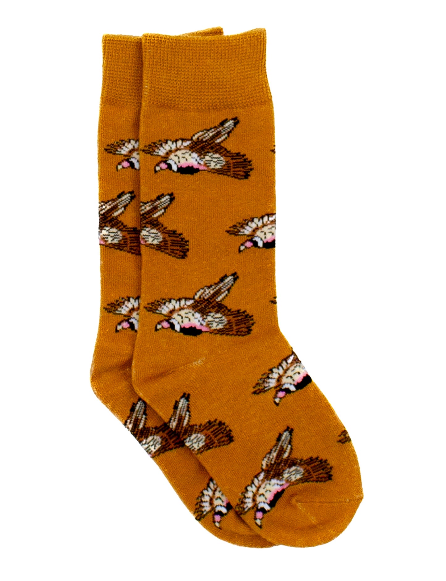 Properly Tied Boys Lucky Duck Socks - Orange Flying Pheasant