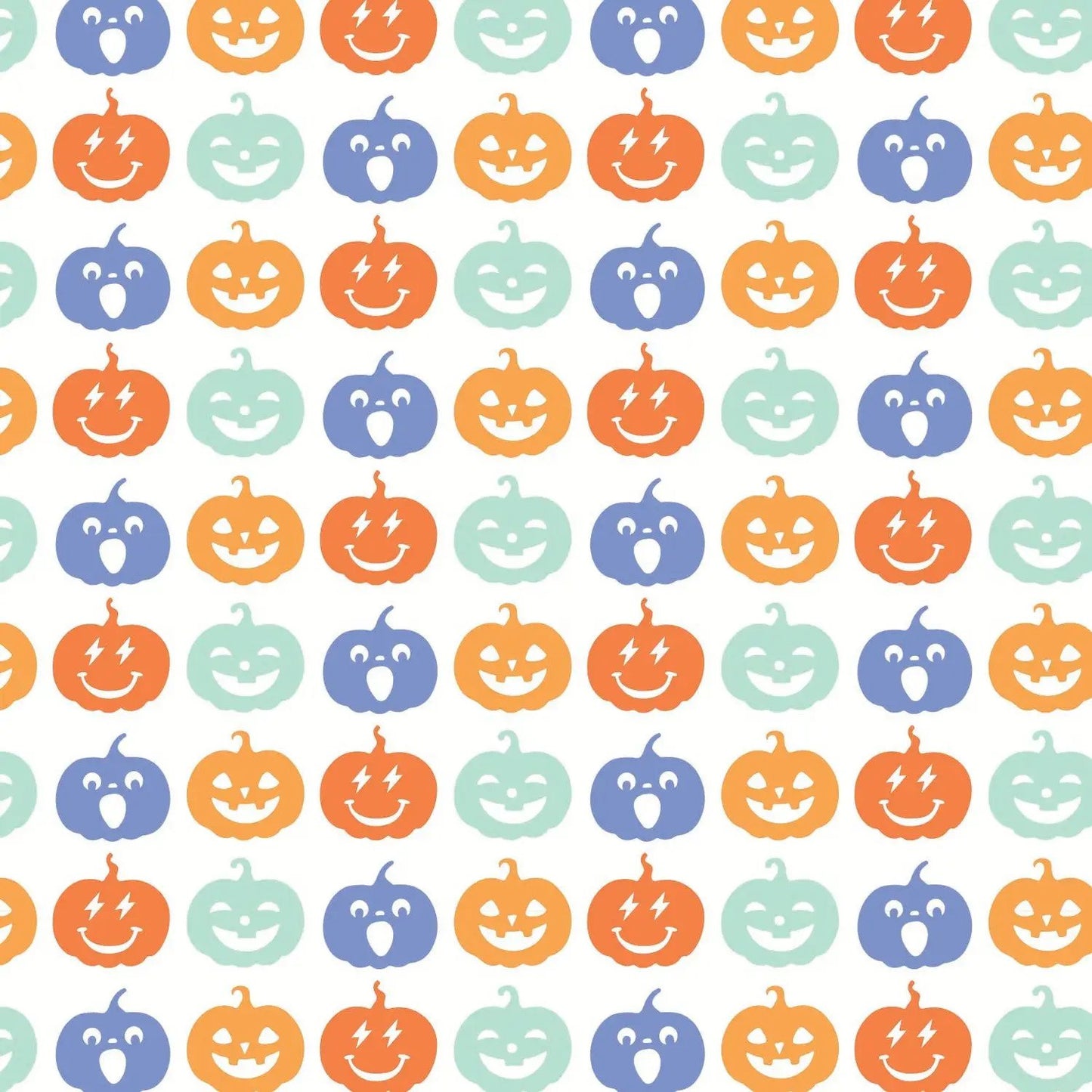 Lila & Hayes Boys Jack Pajamas Set - Blue & Orange Preppy Pumpkins