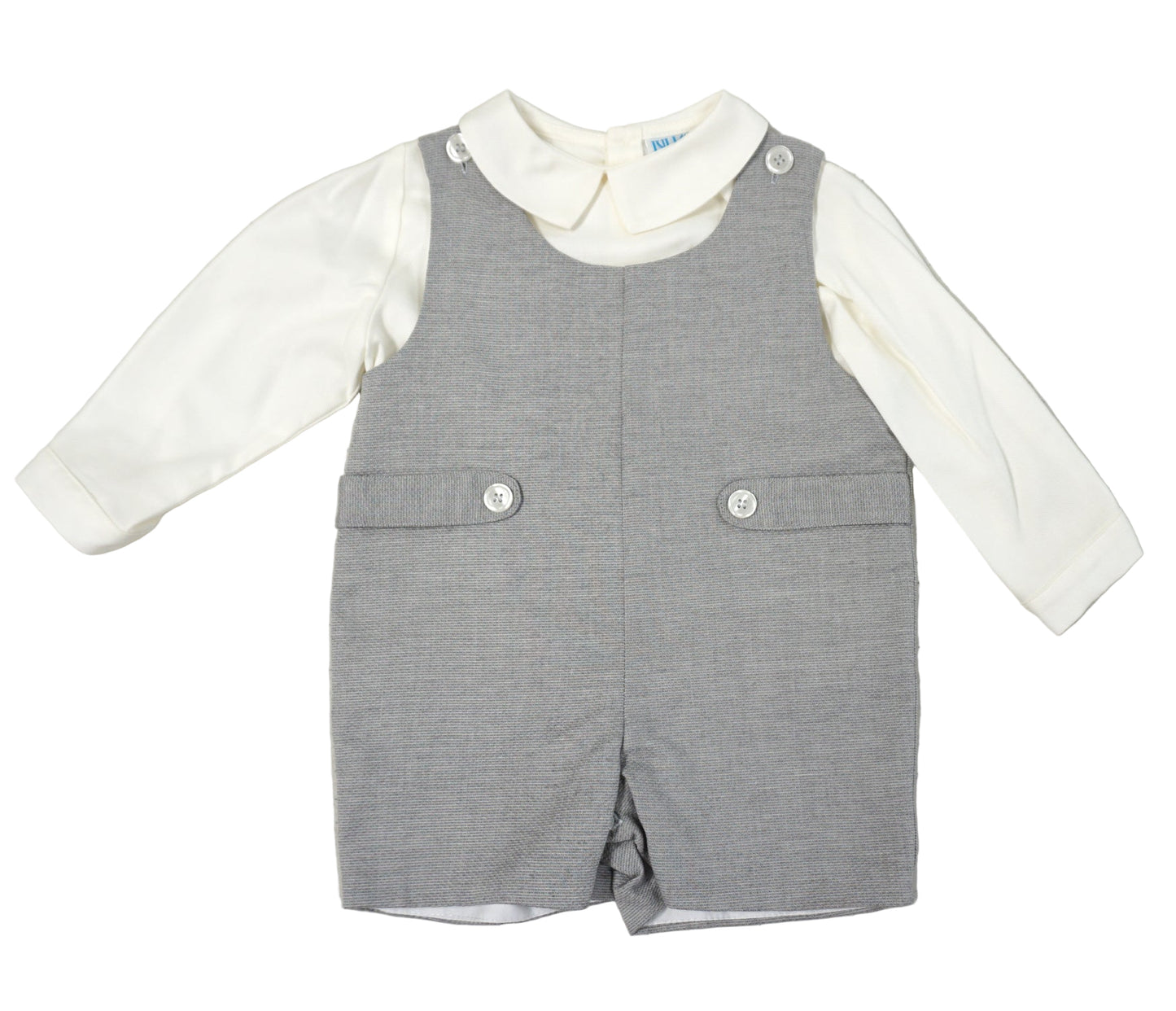 Luli and Me Boys Gray Shortall with Shirt
