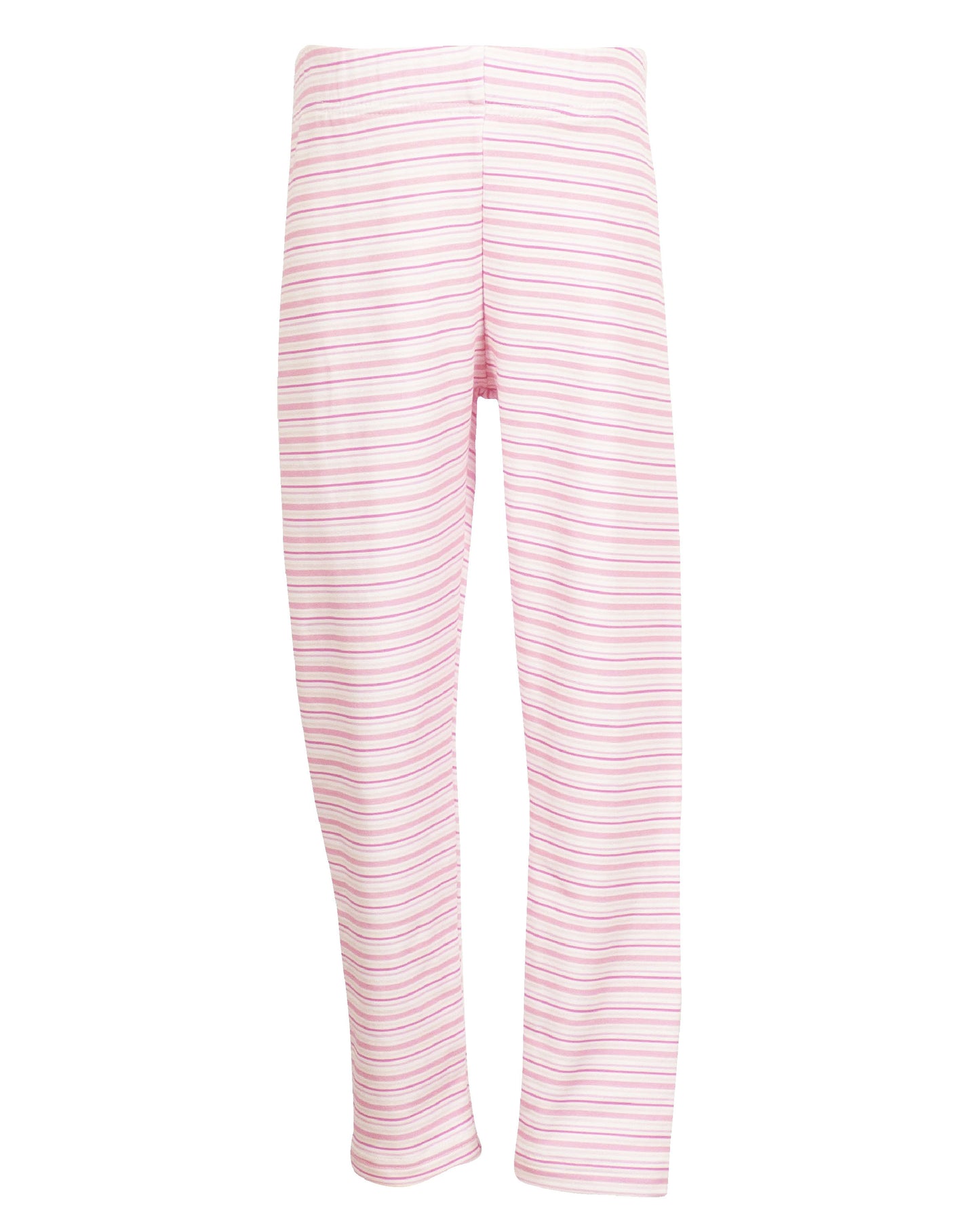 Yellow Lamb Girls Leggings- Pink Candy Stripes