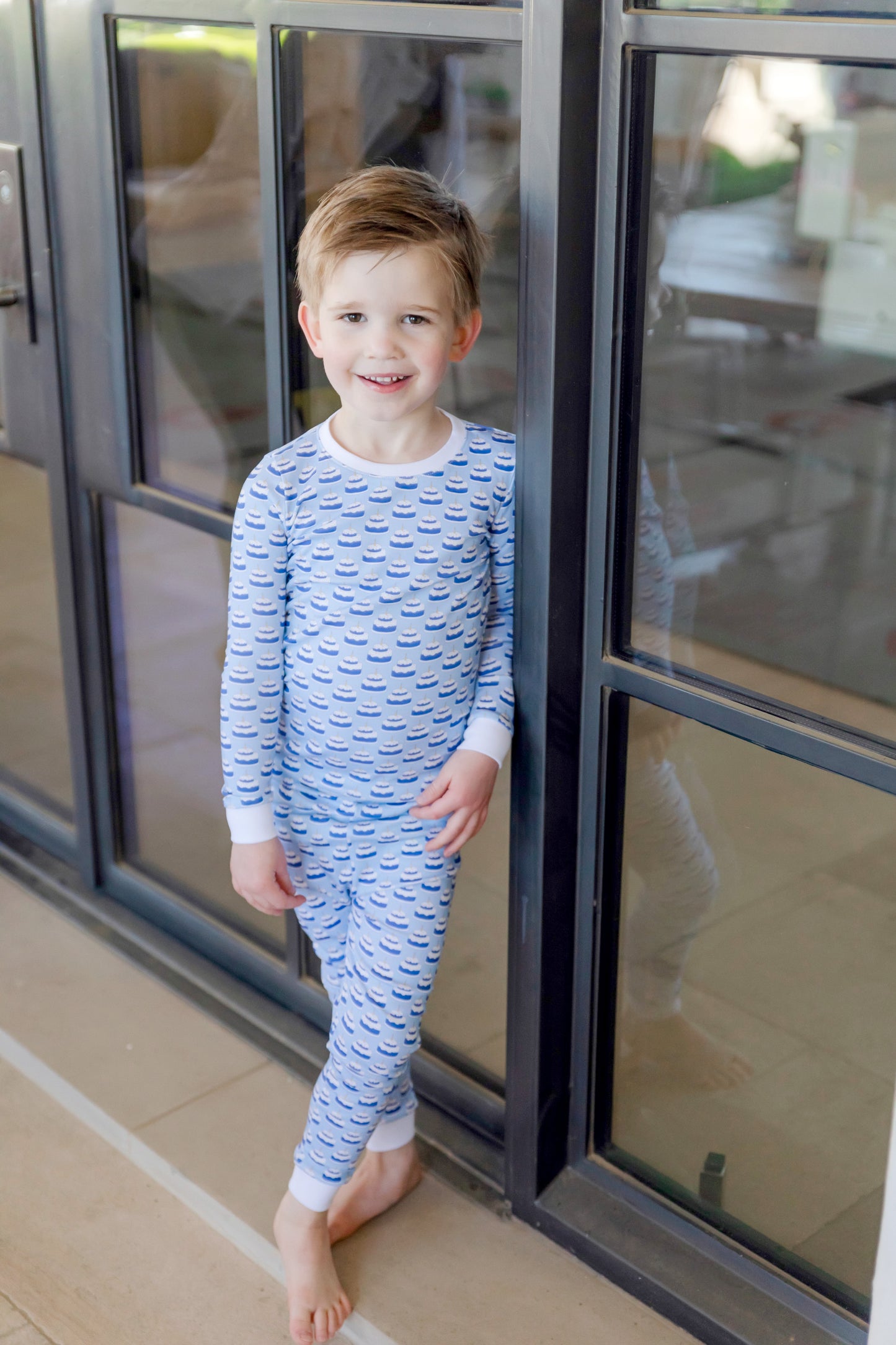 Lila & Hayes Boys Grayson Pajamas Set - Blue Birthday Cakes by Lila & Hayes