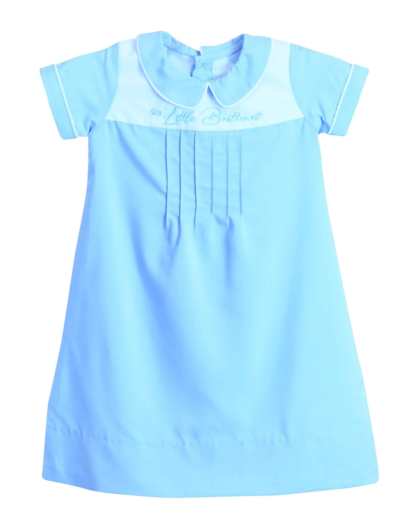 Yellow Lamb Newborn Baby Boys Blue Day Gown - Little Brother by Yellow Lamb