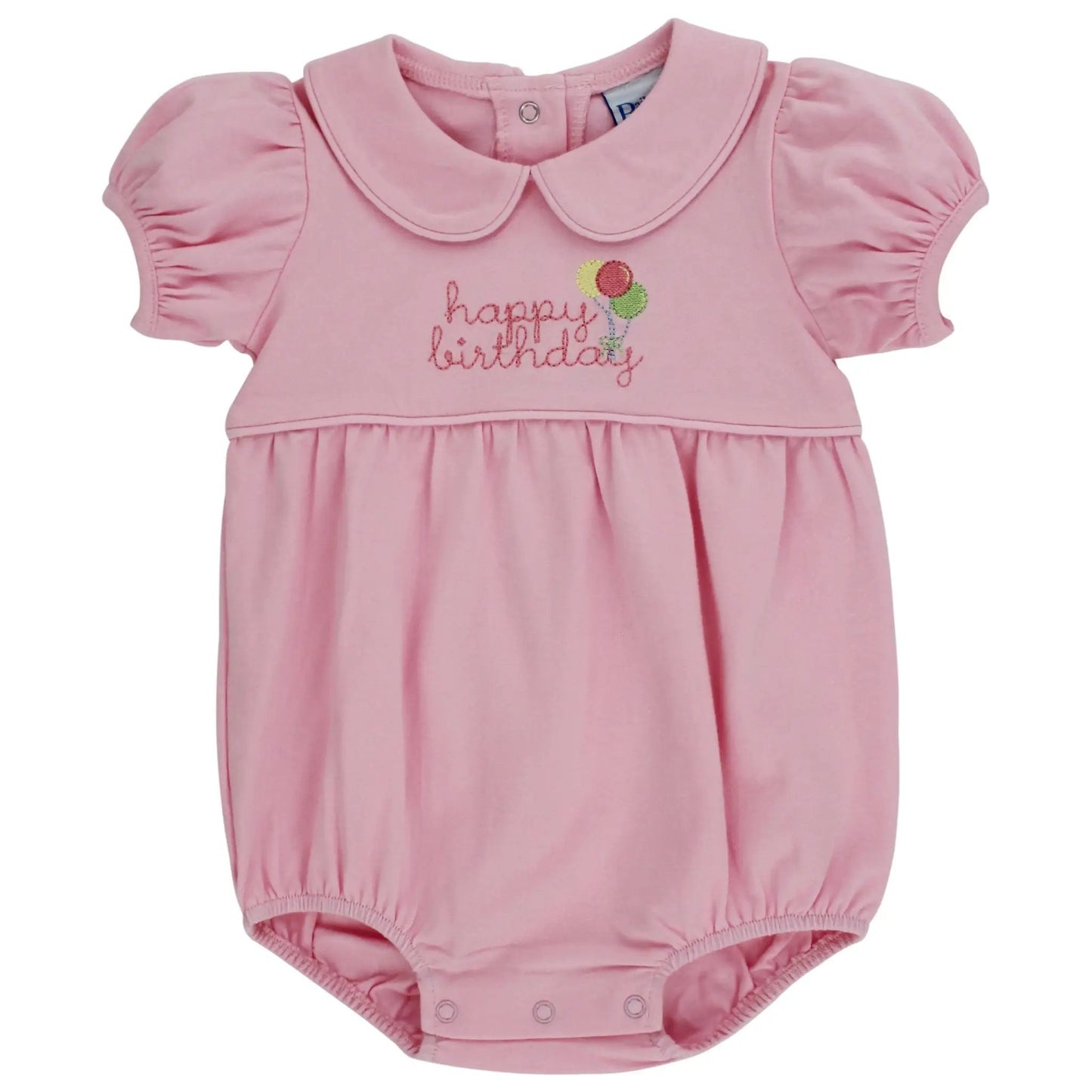 Bailey Boys Girls Pink Knit Happy Birthday Bubble